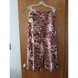 Jessica Simpson Wide Leg Capris Floral Palm Summer Resort Cruise Vacation NWT XL